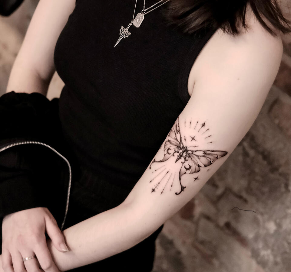 gothic moth tattoo gothic moth tattoo