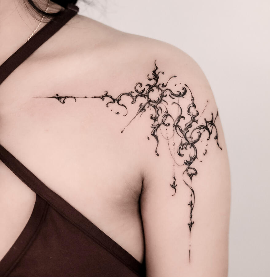 Sun and moon abstract tattoo Sun and moon abstract tattoo