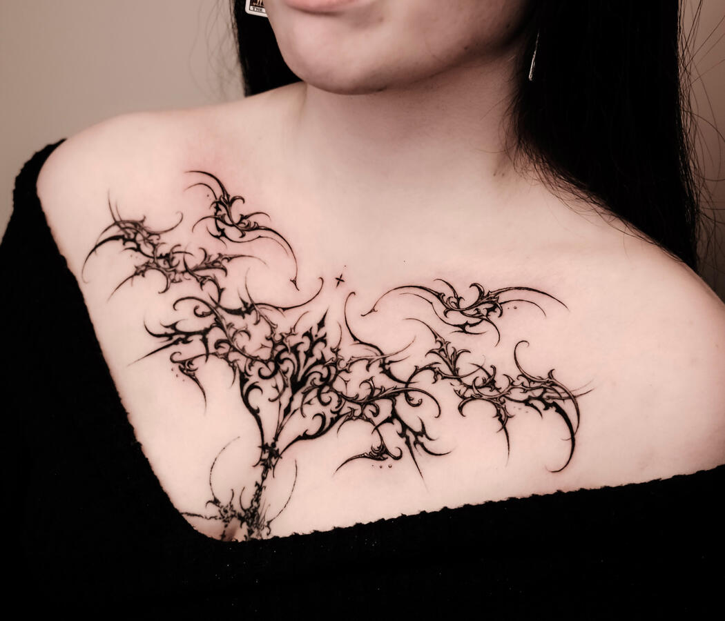 cybersigilism chest tattoo by auua.tattoo cybersigilism chest tattoo by auua.tattoo