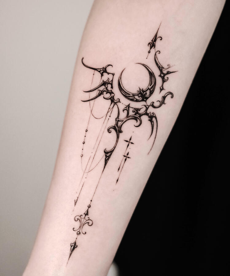moon and star cybersigilism tattoo moon and star cybersigilism tattoo